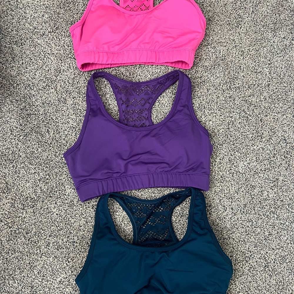 Women's Zyia Sports Bras - Pink, Purple, and Blue